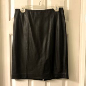 Chocolate brown leather skirt